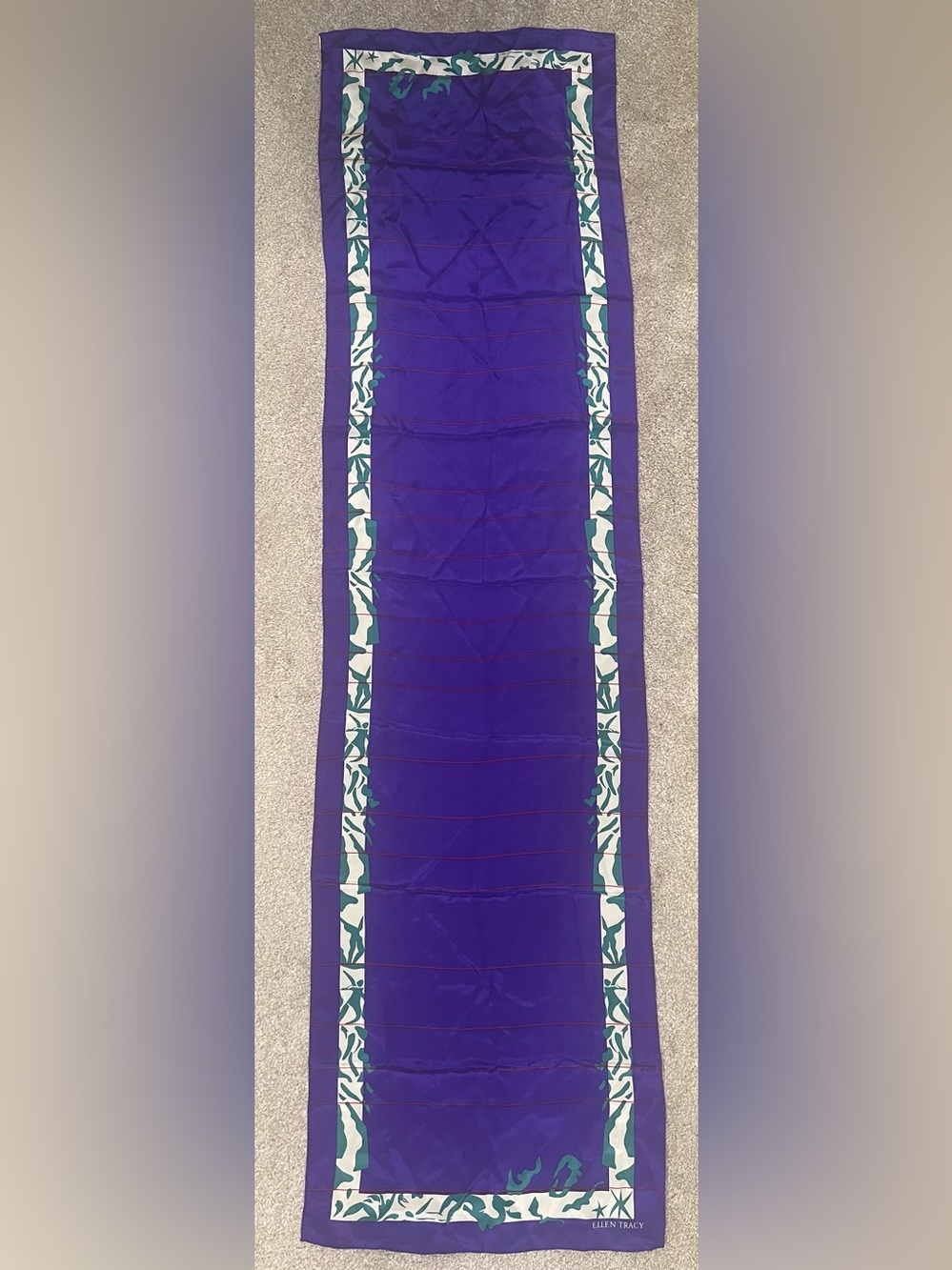 Vintage Purple Ellen Tracy Silk Scarf